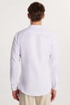 Erkek Slim Fit Dar Kesim Uzun Kollu Pamuklu Beyaz Hakim Yaka Gömlek