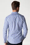 Slim Fit Uzun Kol Kareli Garnili Erkek Gömlek