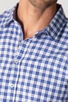 Slim Fit Uzun Kol Kareli Garnili Erkek Gömlek