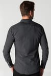 Slim Fit Uzun Kol Çizgili Spor Yaka Poplin Erkek Gömlek