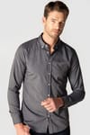 Slim Fit Uzun Kol Çizgili Spor Yaka Poplin Erkek Gömlek