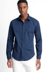 Slim Fit Uzun Kol Biyeli Erkek Denim Gömlek