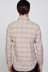 Slim Fit Düğmeli Yaka Kareli Pamuklu Kolay Ütü Erkek Gömlek