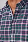 Slim Fit Kareli Pamuklu Kolay Ütü Erkek Gömlek