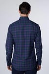 Slim Fit Düğmeli Yaka Kareli Pamuklu Kolay Ütü Erkek Gömlek