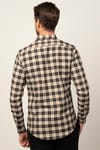 Slim Fit Uzun Kol Ekoseli Biyeli Yaka Düğmeli Erkek Gömlek