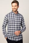Slim Fit Uzun Kol Ekoseli Biyeli Yaka Düğmeli Erkek Gömlek