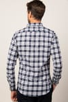 Slim Fit Uzun Kol Ekoseli Biyeli Yaka Düğmeli Erkek Gömlek
