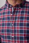 Slim Fit Kareli Pamuklu Kolay Ütü Erkek Gömlek