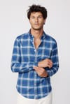 Slim Fit Kareli Pamuklu Kolay Ütü Erkek Gömlek