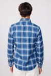 Slim Fit Kareli Pamuklu Kolay Ütü Erkek Gömlek