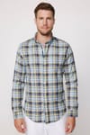 Slim Fit Kareli Pamuklu Kolay Ütü Erkek Gömlek