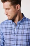 Slim Fit Kareli Pamuklu Kolay Ütü Erkek Gömlek