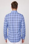 Slim Fit Kareli Pamuklu Kolay Ütü Erkek Gömlek