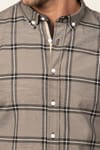 Slim Fit Uzun Kol Ekoseli Biyeli Yaka Düğmeli Erkek Gömlek