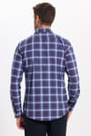 Erkek Slim Fit Dar Kesim Uzun Kollu Pamuklu Kolay Ütülenebilir Kareli Düğmeli Yaka Gömlek