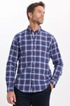 Erkek Slim Fit Dar Kesim Uzun Kollu Pamuklu Kolay Ütülenebilir Kareli Düğmeli Yaka Gömlek