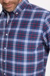 Erkek Slim Fit Dar Kesim Uzun Kollu Pamuklu Kolay Ütülenebilir Kareli Düğmeli Yaka Gömlek