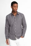 Slim Fit Uzun Kol Oxford Doku Armürlü Biyeli Erkek Gömlek
