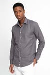 Slim Fit Uzun Kol Oxford Doku Armürlü Biyeli Erkek Gömlek