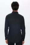 Slim Fit Uzun Kollu Düğmeli Yaka Kışlık Yün Viskon Düz Gömlek