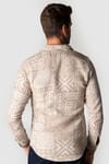 Slim Fit Tek Cep Kışlık Etnik Desen Spor Erkek Gömlek