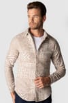 Slim Fit Tek Cep Kışlık Etnik Desen Spor Erkek Gömlek