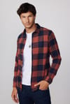 Slim Fit Kışlık Kareli Oduncu Erkek Gömlek