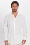 Slim Fit Uzun Kollu Dar Kesim Dökümlü Viskon Şık Erkek Beyaz Gömlek