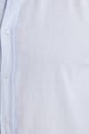 Erkek Slim Fit Dar Kesim %100 Pamuk Keten Doku Düğmeli Yaka Mavi Gömlek