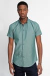 Slim Fit Kısa Kol Düğmeli Yaka Poplin Oxford Erkek Gömlek