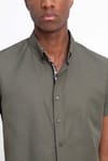 Slim Fit Kısa Kol Düğmeli Yaka Poplin Oxford Erkek Gömlek
