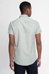 Slim Fit Kısa Kol Düğmeli Yaka Poplin Oxford Erkek Gömlek