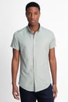 Slim Fit Kısa Kol Düğmeli Yaka Poplin Oxford Erkek Gömlek
