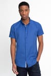 Slim Fit Kısa Kol Düğmeli Yaka Poplin Oxford Erkek Gömlek