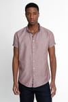Slim Fit Kısa Kol Düğmeli Yaka Poplin Oxford Erkek Gömlek
