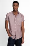 Slim Fit Kısa Kol Düğmeli Yaka Poplin Oxford Erkek Gömlek