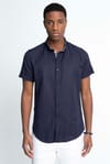 Slim Fit Kısa Kol Düğmeli Yaka Poplin Oxford Erkek Gömlek