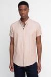 Slim Fit Kısa Kol Düğmeli Yaka Poplin Oxford Erkek Gömlek