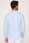 Slim Fit Hakim Yaka Pamuklu Keten Yeşil Erkek Gömlek