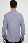 Slim Fit Uzun Kol Apoletli Keten Düz Erkek Gömlek