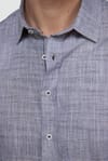 Slim Fit Uzun Kol Apoletli Keten Düz Erkek Gömlek