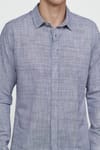 Slim Fit Uzun Kol Apoletli Keten Düz Erkek Gömlek