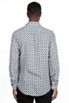 Slim Fit Dar Kesim Uzun Kol Baskılı Desen Viskon Tensel Spor Erkek Gömlek