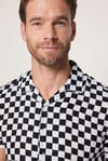 Slim Fit Dar Kesim Apaj Yaka Viskon Kısa Kol Erkek Spor Gömlek