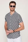 Slim Fit Dar Kesim Apaj Yaka Viskon Kısa Kol Erkek Spor Gömlek