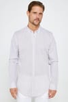 Slim Fit Uzun Kollu Keten Premium Seri Düğmeli Yaka Spor Kum Gömlek
