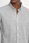 Slim Fit Uzun Kol Keten Premium Seri Düğmeli Yaka Spor Gömlek