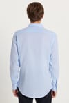 Erkek Slim Fit Dar Kesim Uzun Kollu Keten Premium Seri Düğmeli Yaka Spor Açık Mavi Gömlek