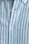 SLIM FIT LONG SLV STRIPE LINEN GENCO GÖMLEK